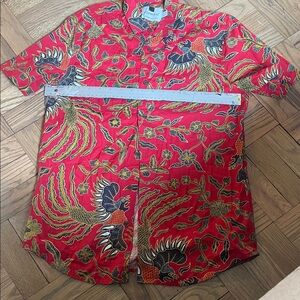 Topman Red and Black Patterned Men's Shirt size small unique vintage